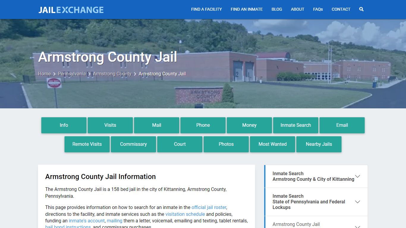 Armstrong County Jail, PA Inmate Search, Information